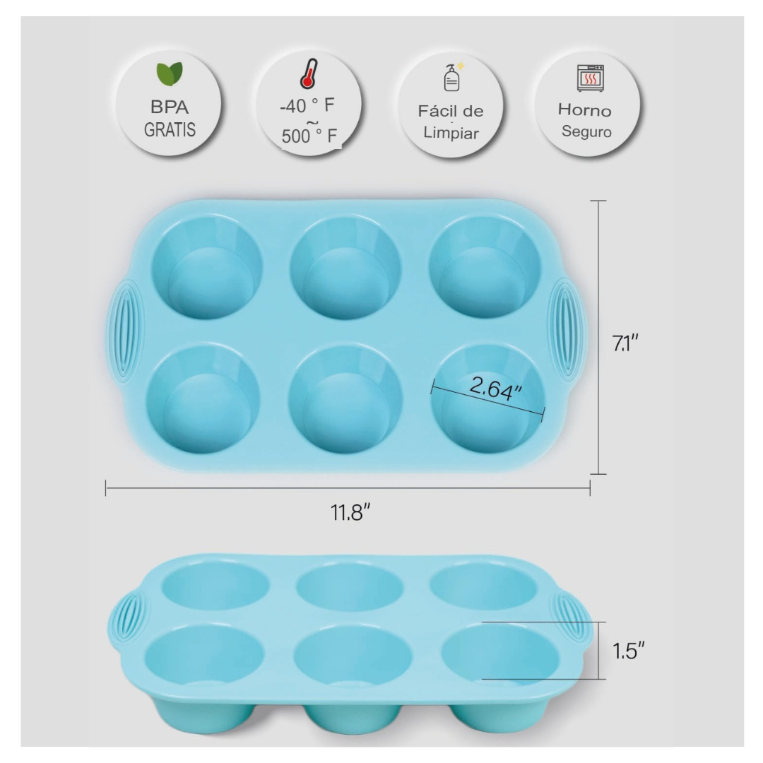 Moldes de 6 Espacios Cupcakes